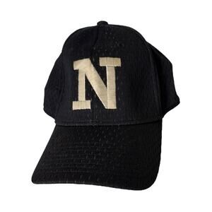 Navy Blue N Initial Mesh Baseball Cap Stretch Large to XL Men’s Hat Navy Sports
